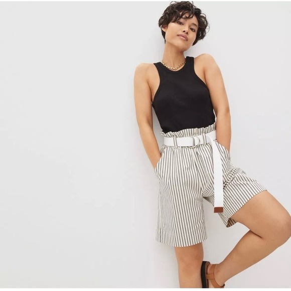 Everlane Pants - Everlane Paperbag Bermuda Shorts XS Organic Cotton Striped Beach Vacation